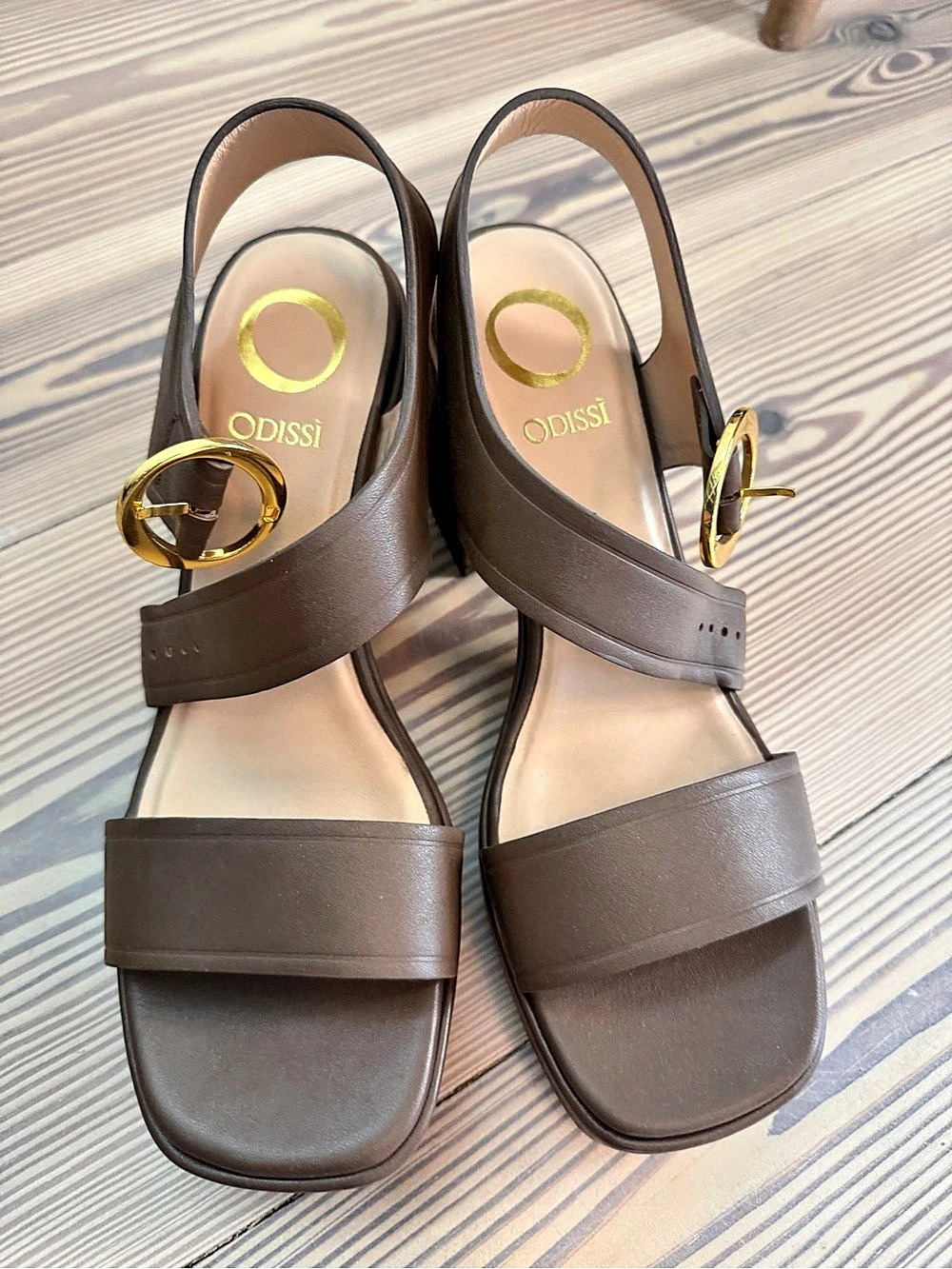 ODISSI Brianne Platform Sandal Brown Heels EU 38.5